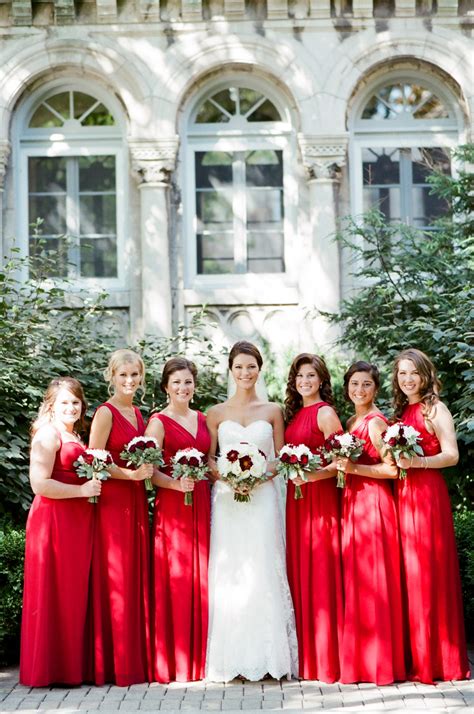 Red Bridesmaids Dresses Elizabeth Anne Designs The Wedding Blog
