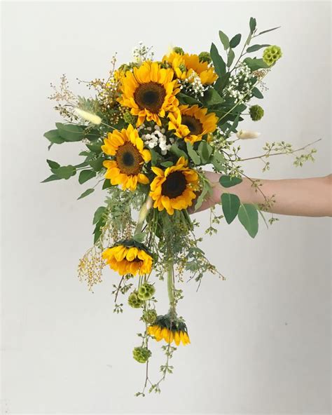 Fall Bridal Bouquets With Sunflowers Ana Candelaioull