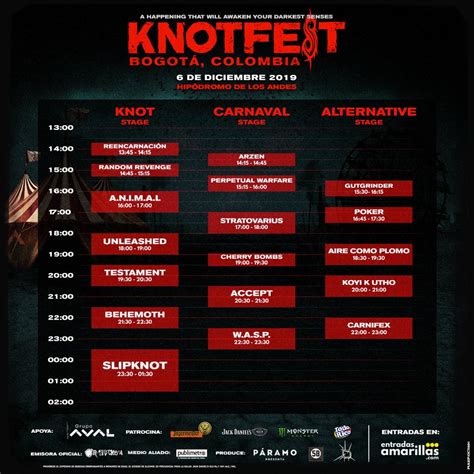 Since our normal venues of brenton plaza and simon estes amphitheater are closed this summer, we are taking a pause on nitefall at this time. Knotfest Colombia 2019: line up y horarios confirmados