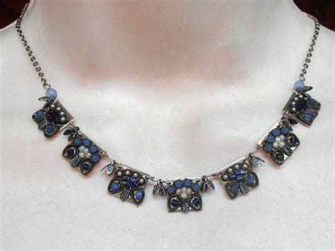 Ayala Bar Blue Bead And Seed Pearl Necklace Israel Jewelry Etsy