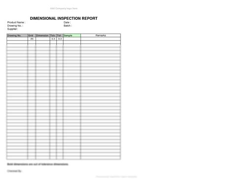 Solution Dimensional Inspection Report Excel Template Studypool