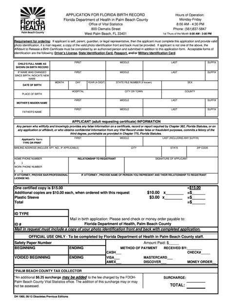 Florida Birth Certificate Template Fill Online Printable Fillable Blank Pdffiller