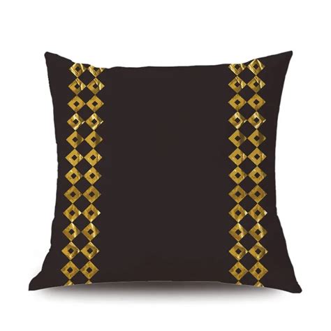 Black Gold Pillow Case Sleeping Comfortable Pillow Soft Fashion Pattern