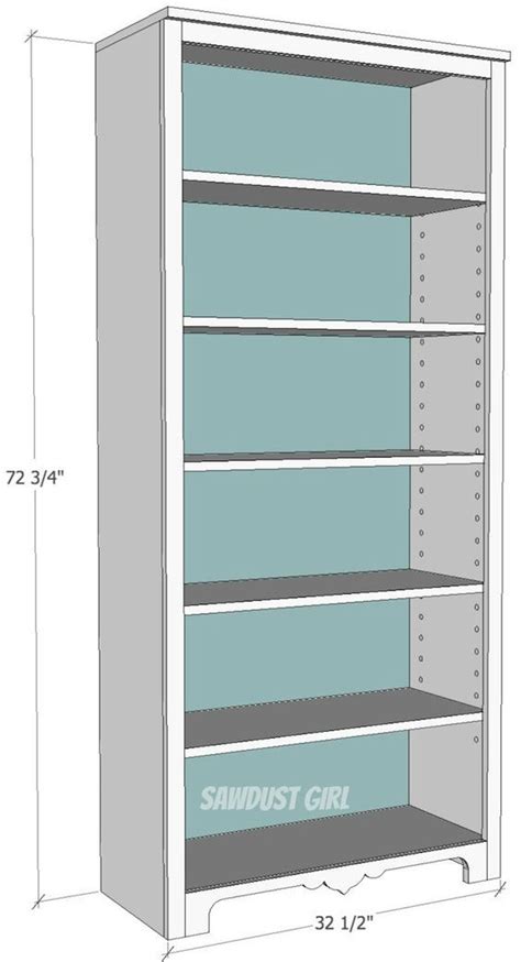 Tall Bookcase With Adjustable Shelves Sawdust Girl Bookshelf