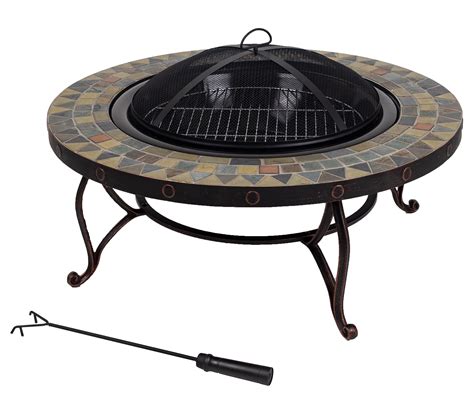 Pleasant Hearth Juniper Slate Top Fire Pit - Walmart.com