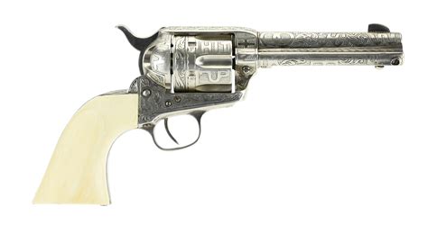 Colt Single Action Army Engraved 45 Caliber Revolver For Sale