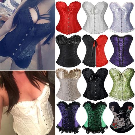 X Sexy Women Steampunk Renaissance Corset Lace Up Boned Bustier Waist Trainer Corsets Cincher