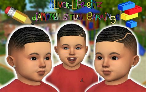 The Black Simmer Bls Diamond Stud Earrings For Toddlers By Kiko Vanity 4d9