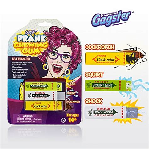 Gag Chewing Gum 3 In 1 Prank Toys Set Shocking Water Squirt And Cockroach Snapping Gum Packs