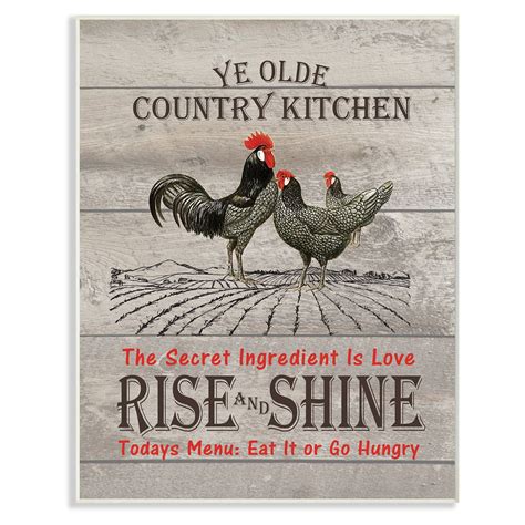 The Stupell Home Decor Collection Old Country Kitchen Rise And Shine Wall Plaque Art Old Country