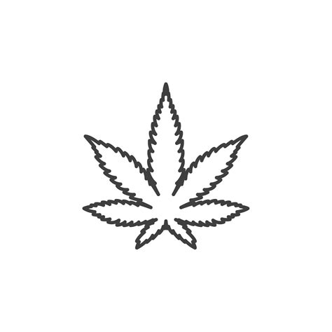 Vector sign of the Cannabis Marijuana Leaf symbol is isolated on a
