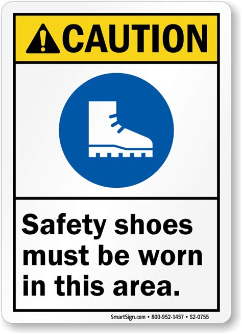 Safety Shoes Must Be Worn In This Area Ansi Caution Sign Sku S2