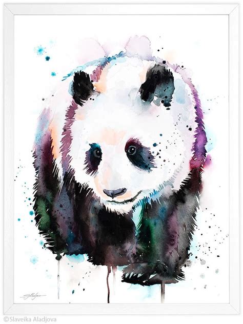 Panda Watercolor Painting Print By Slaveika Aladjova Art Etsy Panda