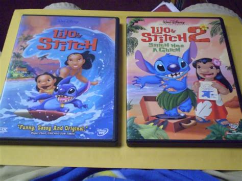 2 Disney Lilo And Stitch Childrens Dvd Lot Lilo And Stitch 1 And 2 Both