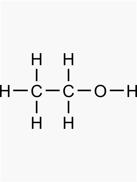 Ethanol Alcohol Structural Formula Sticker For Sale By