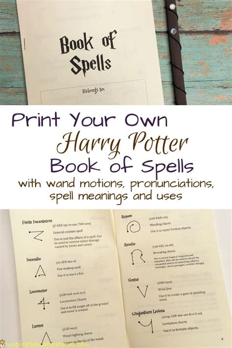 Harry Potter Spell List Printable