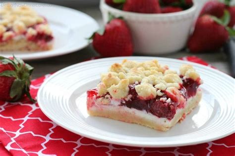 These Strawberries And Cream Crumb Bars Are Sweet And Creamy With A