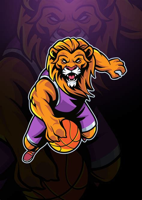 Lion Basketball Mascot Logo 252427 Vector Art At Vecteezy