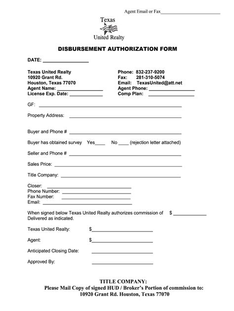 Texas Commission Disbursement With Instructions Airslate Signnow