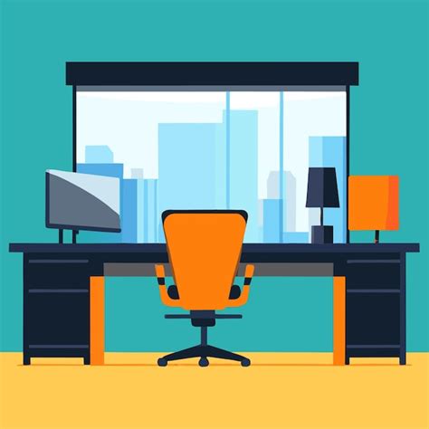 Premium Vector Office Desk Vector Illustration