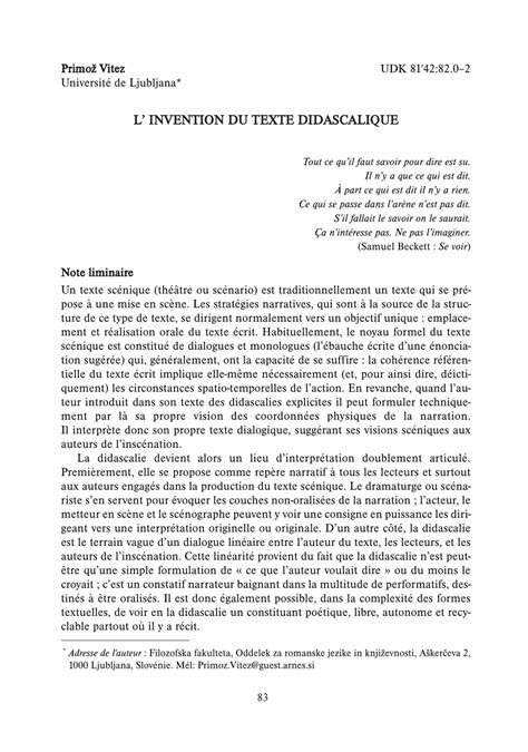 Pdf Linvention Du Texte Didascalique