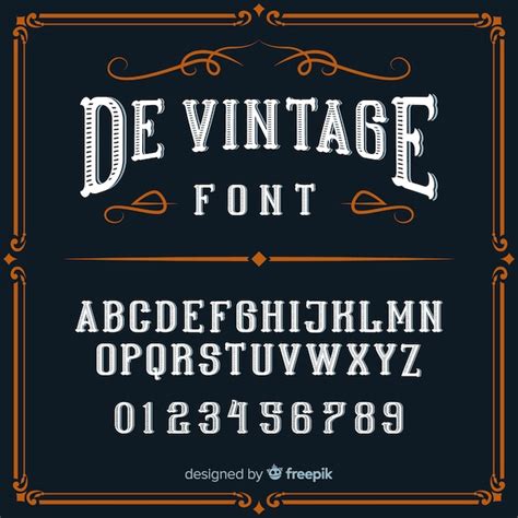 Vintage Alphabet Vector Free Download