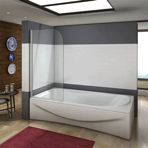 Aica Singledouble Pivot 1245 Folds Shower Bath Screen Over Glass