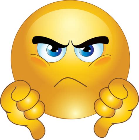 Annoyed Smiley Emoticon Clipart Royalty Free Public Thumbs Down Emoji