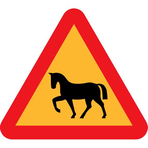 Horse On Road Traffic Sign Vector Image Free Svg