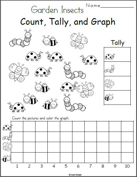 Insects Count, Tally, and Graph Worksheet | Pre K and Kindergarten