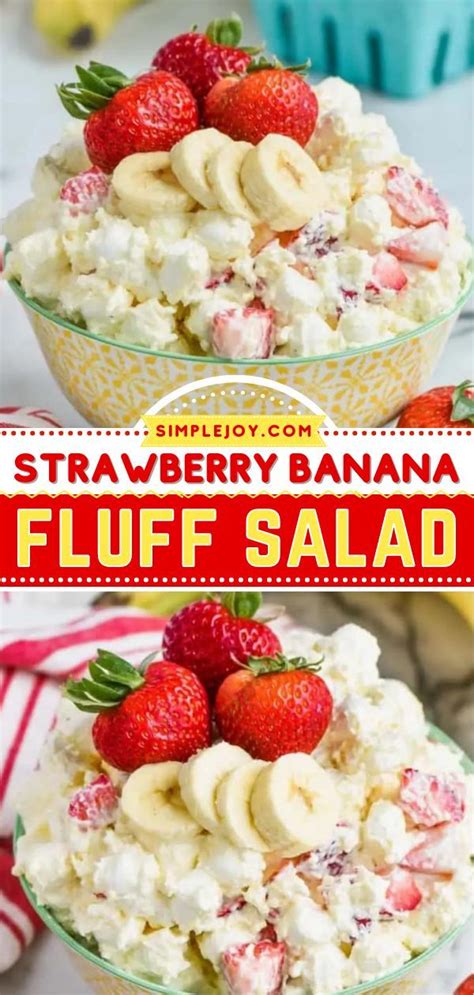Strawberry Banana Fluff Salad Easy Summer Desserts Bbq Desserts Bbq