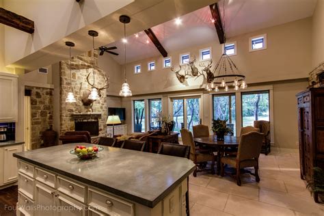 Open Kitchen Floor Plan With Concrete Island Counter Top Custom