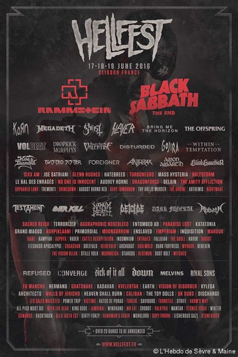See you at hellfest in clisson, june 18 and june 24, 2022. Hellfest : une affiche encore d'enfer ! | L'Hebdo de Sèvre ...