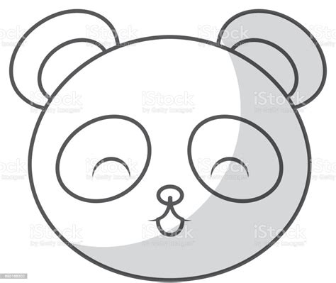 Cute Shadow Panda Bear Face Stock Illustration Download Image Now