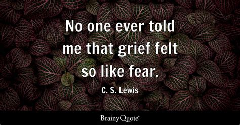 No One Ever Told Me That Grief Felt So Like Fear C S Lewis