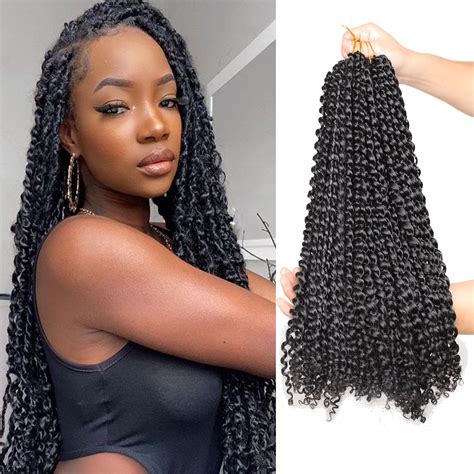 18inch Passion Twist Crochet Hair Synthetic Braiding Hair Water Wave Crochet Braids Hair For