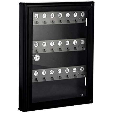 Glass Key Cabinet Security Box Wall Mount Valet Lock Adjustable Holds