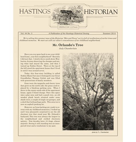 The Hastings Historiansummer 2014 Hastings Historical Society