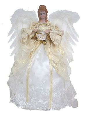 Energy saving led lights and fiber optics deliver an illumination around the feathery wings. Santa's Workshop 16" Coastal Angel Tree Topper & Reviews ...