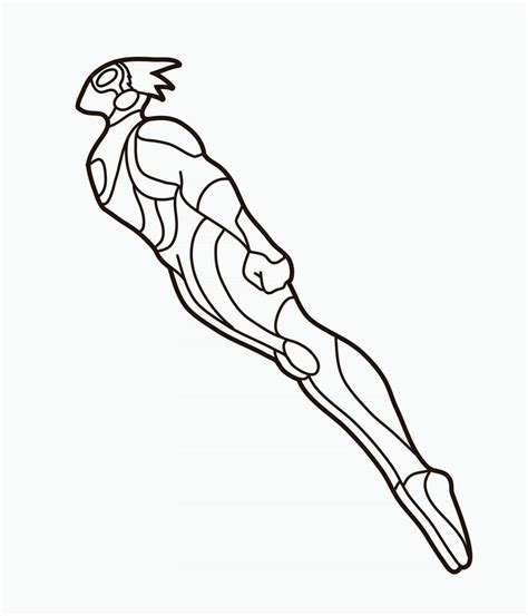 Outline Super Hero Male Flying 2561023 Vector Art At Vecteezy