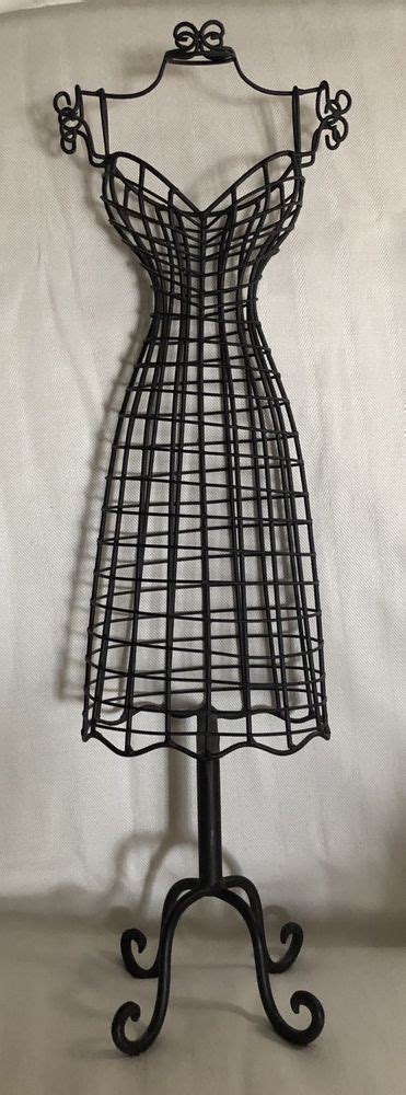 Miniature Wire Metal Dress Form Mannequin Table Top Display 21 Tall