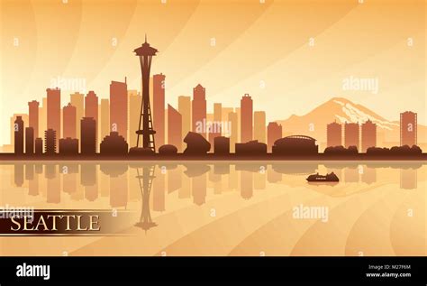 Seattle Skyline City Stock Vector Images Alamy