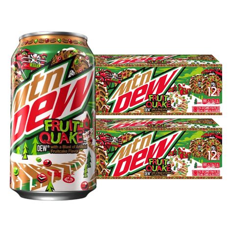 Mountain Dew Fruit Quake Limited Edition Holiday Flavor 12 Fl Oz Cans