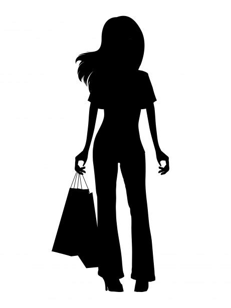 Girl Shopping Black Silhouette Free Stock Photo Public