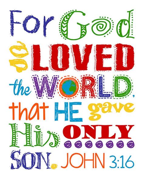 Remember to leave a comment! For God so loved the world. John 3:16. Church Wall Art ...