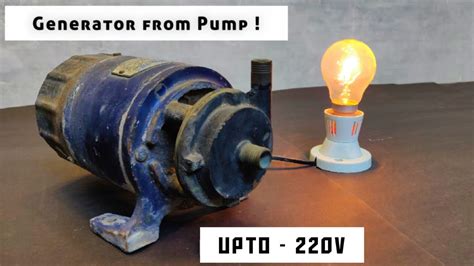 Diy 220v Electric Dynamo Generator From Pump Motor 300 Watts Youtube