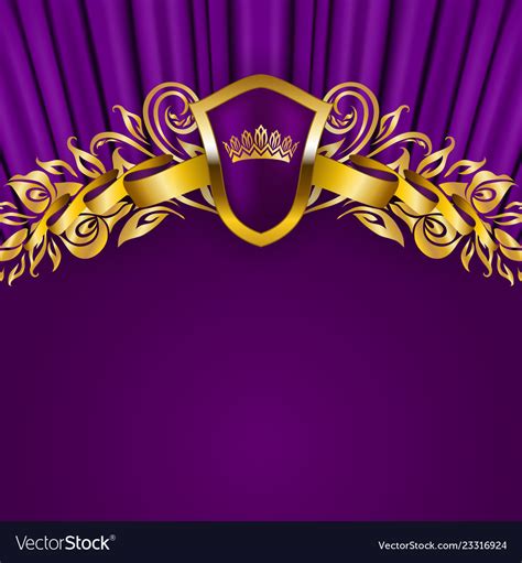 Royal Background With Ornament Shield Gold Crown Vector Image