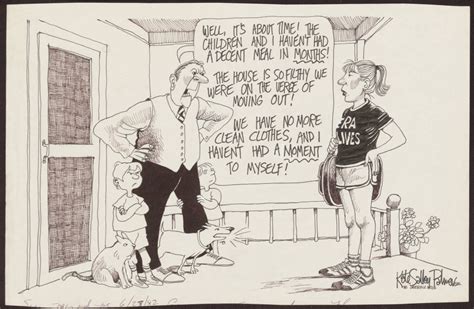 A 1982 Cartoon By Kate Salley Palmer Satirizing Shifting Gender Roles In Relation To The Equal