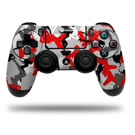 Skin Wrap For Sony Ps4 Dualshock Controller Sexy Girl Silhouette Camo Red Controller Not