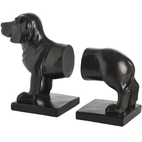 Black Sausage Dog Dachshund Bookends Office Study Bookcase Book Ends Ebay